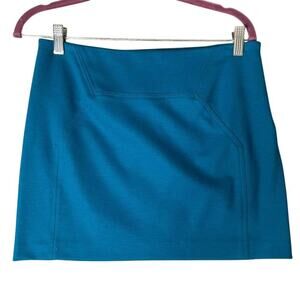Diane Von Furstenberg Kawa Women's Size 8 Teal Blue Wool blend Mini Skirt